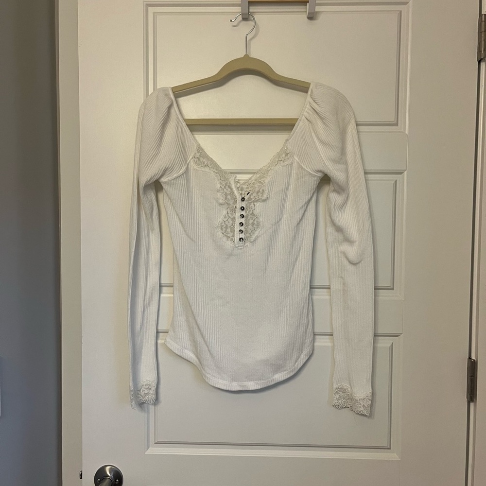 Free People white  Long Sleeve Blouse